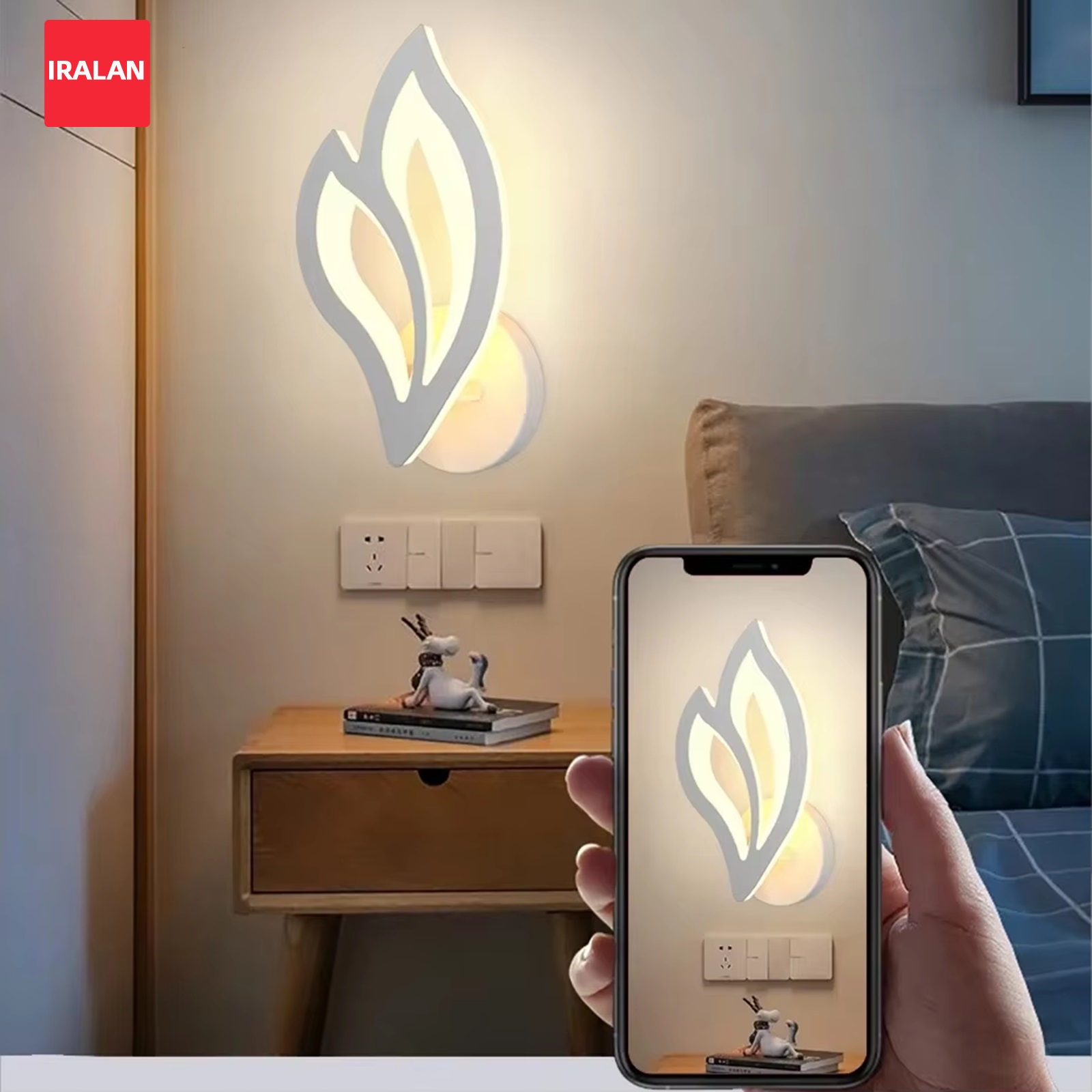 Lighting Home Decor Items - LED-Wandleuchte für Zuhause Kreative Blattform Nachttischbeleuchtung