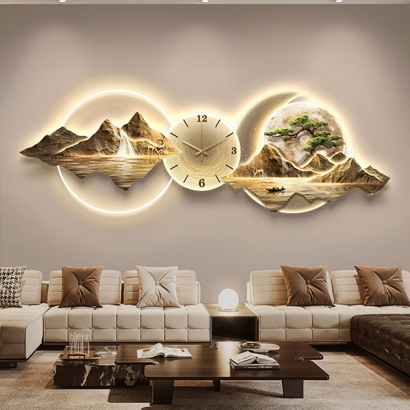 Lighting Home Decor Wall Clocks - Wohnzimmer-Wanduhren Kunst-Wandbild Luxuriöse Große Ästhetische Moderne
