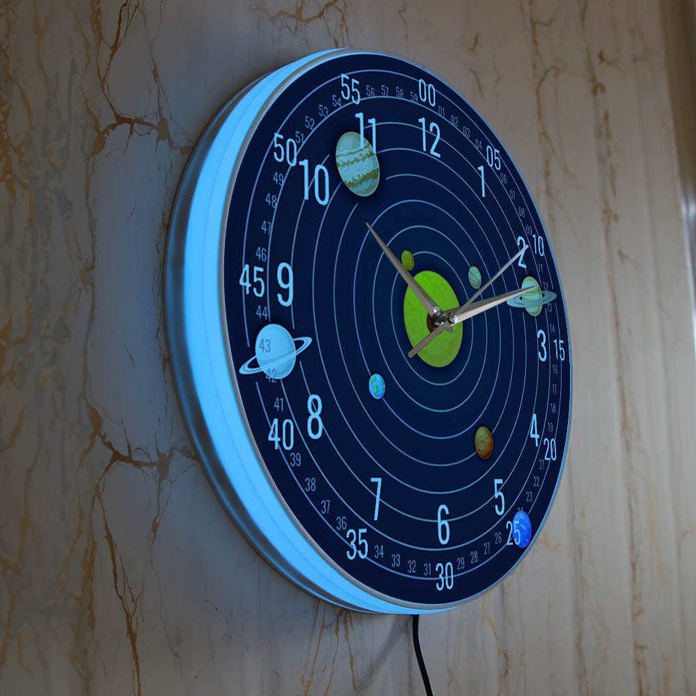Sonnensystem-Wanduhr mit LED-H – Lighting Home Decor Wall Clocks Bewertung und Preis