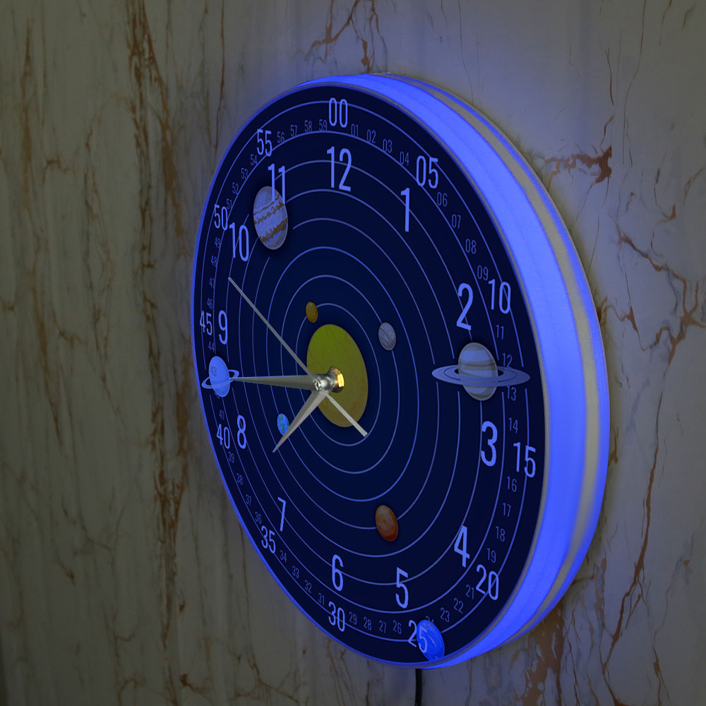 Sonnensystem-Wanduhr mit LED-H – Lighting Home Decor Wall Clocks Bewertung und Preis
