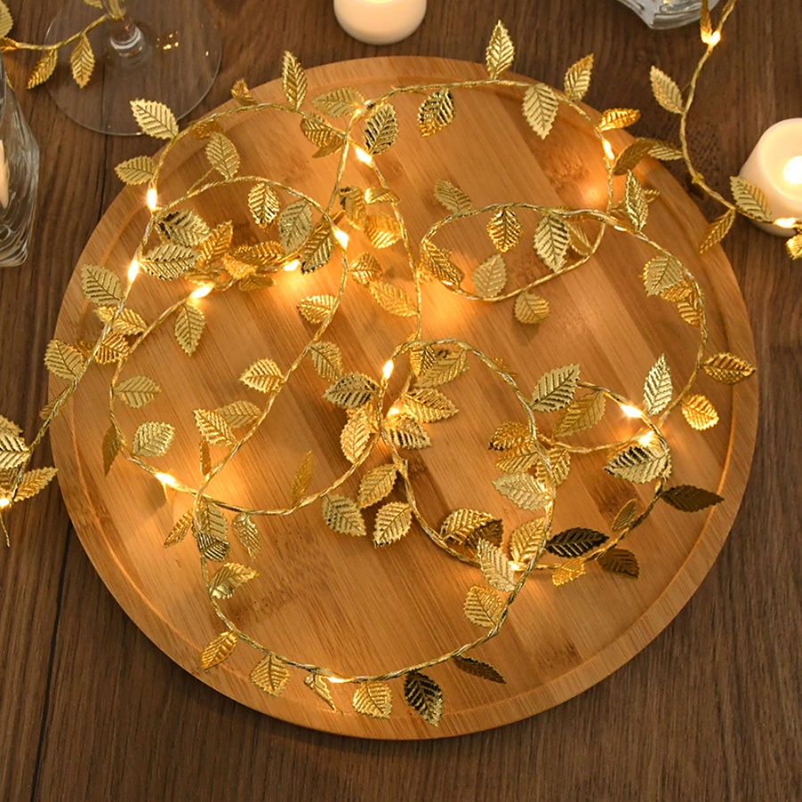 Goldene Blatt-Rattan-Kupferdra – Outdoor Lighting Wedding Decor Bewertung und Preis