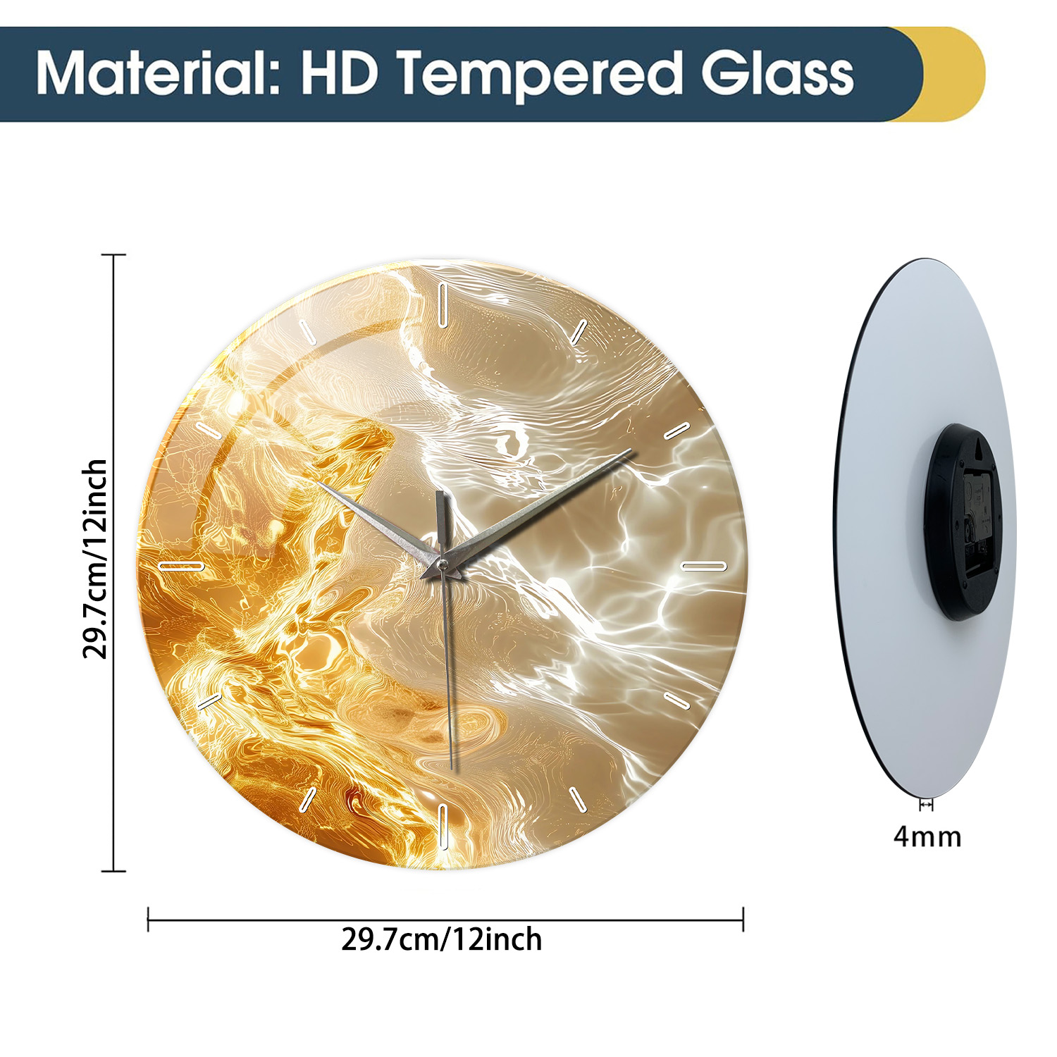 1 Stück Glas-Wanduhr, Moderne  – Lighting Home Decor Wall Clocks Bewertung und Preis