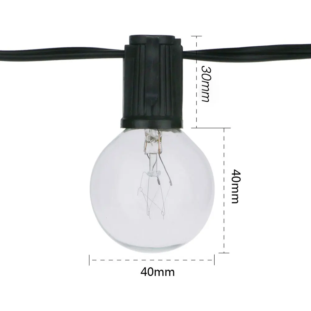 8M G40 Globus-Lichterkette mit – Outdoor Lighting Wedding Decor Bewertung und Preis