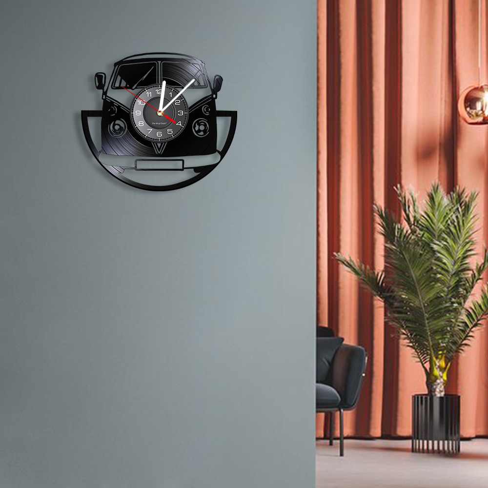 Minibus Vintage Schallplatte W – Lighting Home Decor Wall Clocks Bewertung und Preis